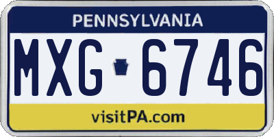 PA license plate MXG6746