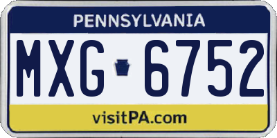 PA license plate MXG6752