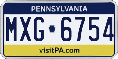 PA license plate MXG6754