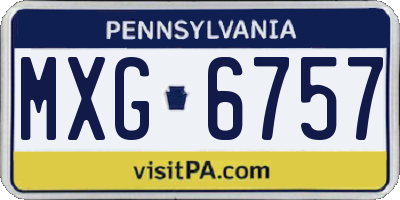 PA license plate MXG6757