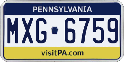 PA license plate MXG6759