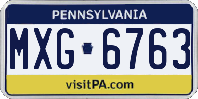 PA license plate MXG6763