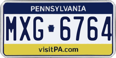 PA license plate MXG6764