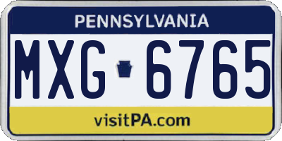 PA license plate MXG6765
