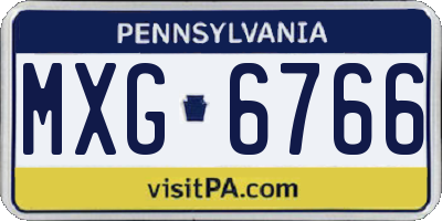 PA license plate MXG6766
