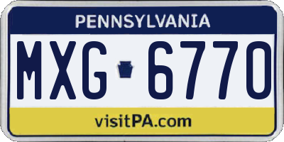 PA license plate MXG6770