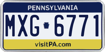 PA license plate MXG6771
