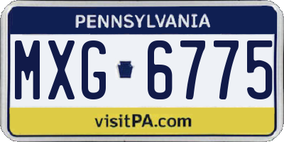 PA license plate MXG6775