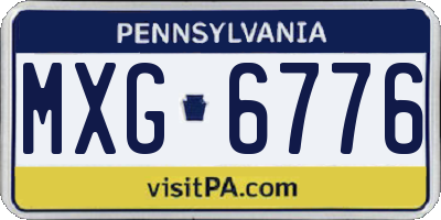 PA license plate MXG6776