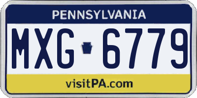 PA license plate MXG6779