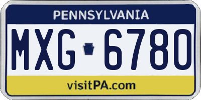 PA license plate MXG6780