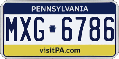 PA license plate MXG6786