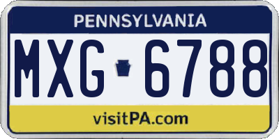 PA license plate MXG6788
