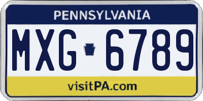 PA license plate MXG6789