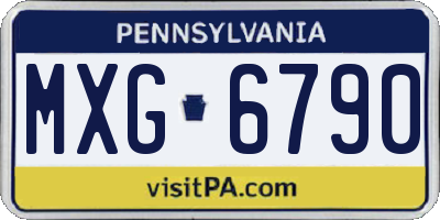 PA license plate MXG6790