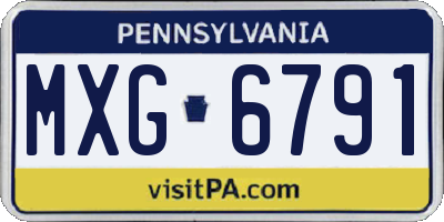 PA license plate MXG6791