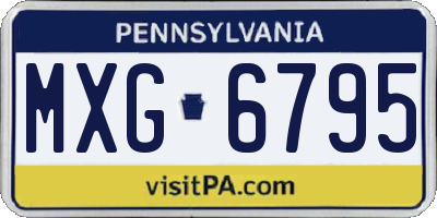 PA license plate MXG6795