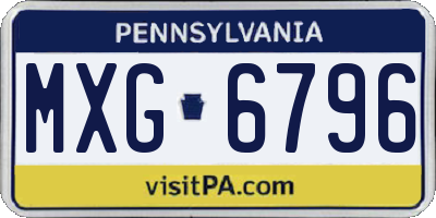 PA license plate MXG6796