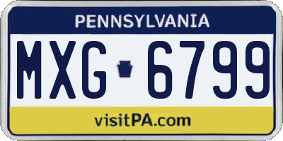PA license plate MXG6799