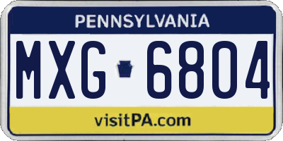PA license plate MXG6804