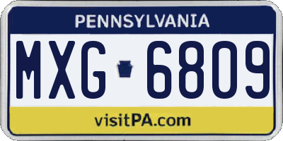 PA license plate MXG6809