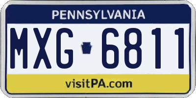 PA license plate MXG6811