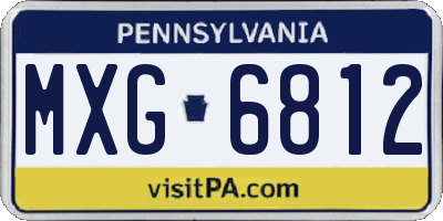 PA license plate MXG6812