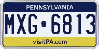 PA license plate MXG6813