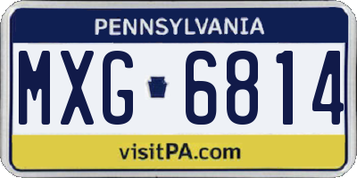PA license plate MXG6814