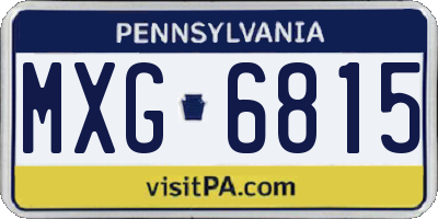 PA license plate MXG6815