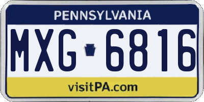 PA license plate MXG6816