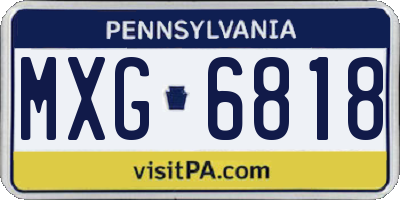 PA license plate MXG6818