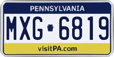 PA license plate MXG6819