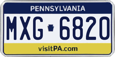 PA license plate MXG6820