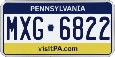 PA license plate MXG6822