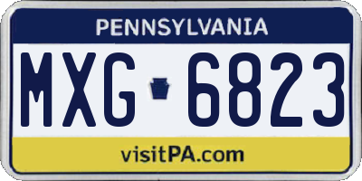PA license plate MXG6823