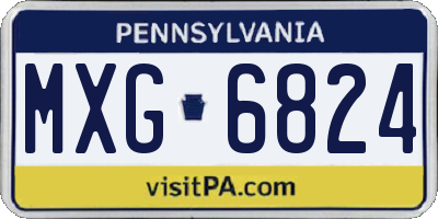 PA license plate MXG6824