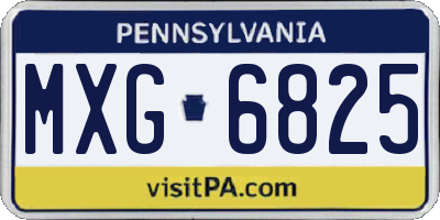 PA license plate MXG6825