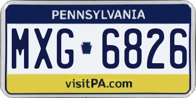 PA license plate MXG6826