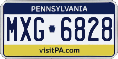 PA license plate MXG6828