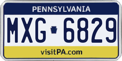 PA license plate MXG6829
