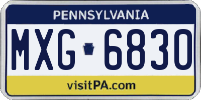 PA license plate MXG6830