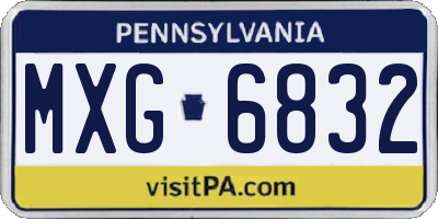 PA license plate MXG6832