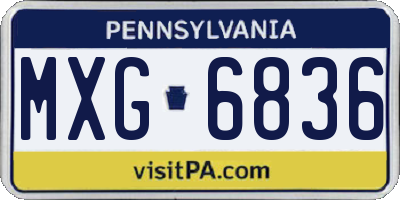 PA license plate MXG6836