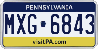 PA license plate MXG6843