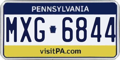 PA license plate MXG6844