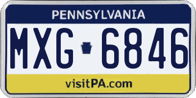 PA license plate MXG6846
