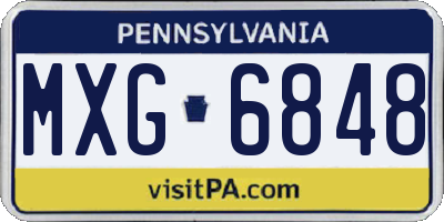PA license plate MXG6848