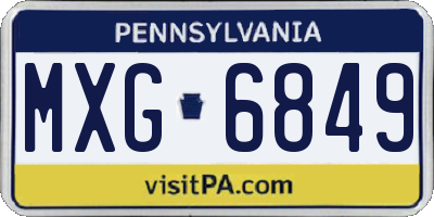 PA license plate MXG6849