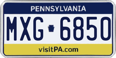 PA license plate MXG6850